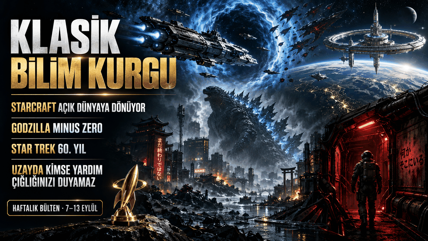 StarCraft Açık Dünyaya Geçiyor, Godzilla Dönüyor! | 7–13 Eylül Bilim Kurgu Bülteni video kapağı